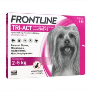 Frontline Tri-act XS spot on pentru caini 2-5 kg - 3 pipete antiparazitare