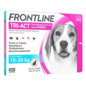 Frontline Tri-act M spot on pentru caini 10-20 kg - 3 pipete antiparazitare