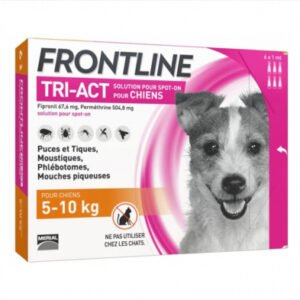 Frontline Tri-act S spot on pentru caini 5-10 kg - 3 pipete antiparazitare