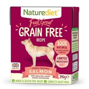 Hrana Umeda Caini NATUREDIET Grain-Free Pate Feel Good Salmon 390gr