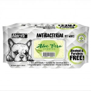 Servetele umede Absorbant Plus Antibacterian Pet Wipes Aloe Vera
